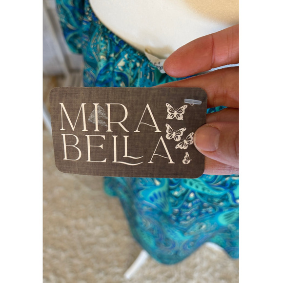 Sunday Up Women's Sz M Blue Multicolor Paisley Backless Halter Midi Dress #0325 - Picture 6 of 13